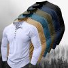 T-Shirts Et Debardeurs Pour Hommes LITB | Homme T Shirt Tee Chemise Henley Shirt T-Shirt Chemise A Manches Longues Plein Henley Plein Air Vacances Manche Longue Vetement Tenue Mode Design Basique