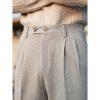 Bas Pour Hommes LITB | Homme Pantalon De Costume Pantalon Pantalon Plisse Pantalon De Costume Pantalon En Tweed Bouton Poche Avant Jambe Droite Plein Confort Chaud Entreprise Du Quotidien Vacances Mode Chic Et Moderne