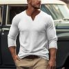 T-Shirts Et Debardeurs Pour Hommes LITB | Homme T Shirt Tee T-Shirt Chemise A Manches Longues Plein Col Ras Du Cou Plein Air Vacances Manche Longue Patchwork Vetement Tenue Mode Design Basique