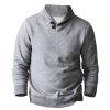 Sweats A Capuche Et Sweat-Shirts LITB | Homme Sweat Shirt Col Mao Plein Sport & Loisir Du Quotidien Vacances Vetement De Rue Basique Decontractees Printemps & Automne Vetement Tenue Pulls Capuche Pulls Molletonnes Gris