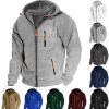 Sweats A Capuche Et Sweat-Shirts LITB | Homme Sweat A Capuche Sweat A Capuche Zippe Sweat A Capuche En Molleton Capuche Plein Zippe Poche Sport & Loisir Du Quotidien Vacances Vetement De Rue Frais