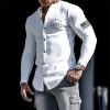 T-Shirts Et Debardeurs Pour Hommes LITB | Homme T Shirt Tee Chemise Fraiche Chemise A Manches Longues Graphic Lettre Col V Print Plein Air Des Sports Manche Longue Bouton Bas Imprimer Vetement Tenue Mode Design Decontractees Confortable