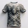 T-Shirts Et Debardeurs Pour Hommes LITB | Graphic Sculpture Viking Du Quotidien Design Retro Vintage Homme 3D Effet T Shirt Tee Sport Exterieur Vacances Sortie T-Shirt Claire Fonce Manche Courte Col Ras Du Cou Chemise