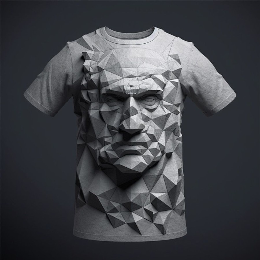 T-Shirts Et Debardeurs Pour Hommes LITB | Graphic Sculpture Viking Du Quotidien Design Retro Vintage Homme 3D Effet T Shirt Tee Sport Exterieur Vacances Sortie T-Shirt Claire Fonce Manche Courte Col Ras Du Cou Chemise