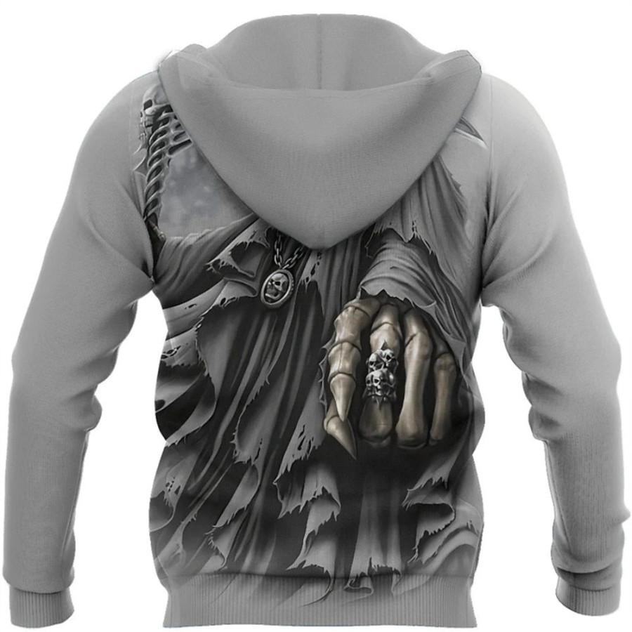 Sweats A Capuche Et Sweat-Shirts LITB | Homme Sweat A Capuche Capuche Cranes Imprimes Photos Imprimer Du Quotidien Des Sports 3D Effet Basique Vetement De Rue Design Printemps & Automne Vetement Tenue Pulls Capuche Pulls Molletonnes Gris