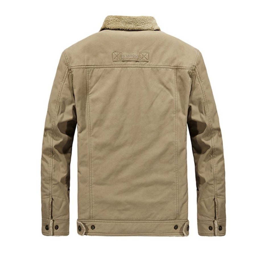 Vetements D'Exterieur Pour Hommes LITB | Homme Veste Polaire Veste Cargo Veste Sherpa Exterieur Usage Quotidien Chaud Automne Hiver Plein Mode Vetement De Rue Revers Normal Veste