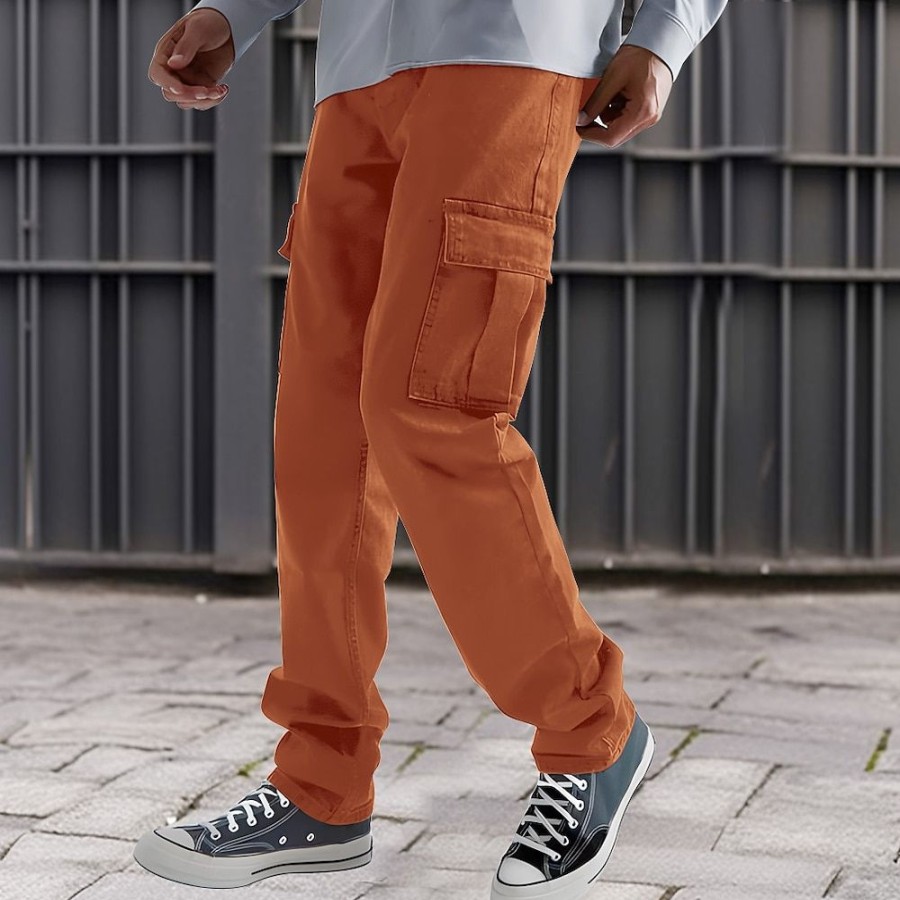 Bas Pour Hommes LITB | Homme Pantalon Cargo Pantalon Pantalons Decontractes Cordon Taille Elastique Multi Poche Plein Vestimentaire Casual Du Quotidien Vacances Sportif Mode