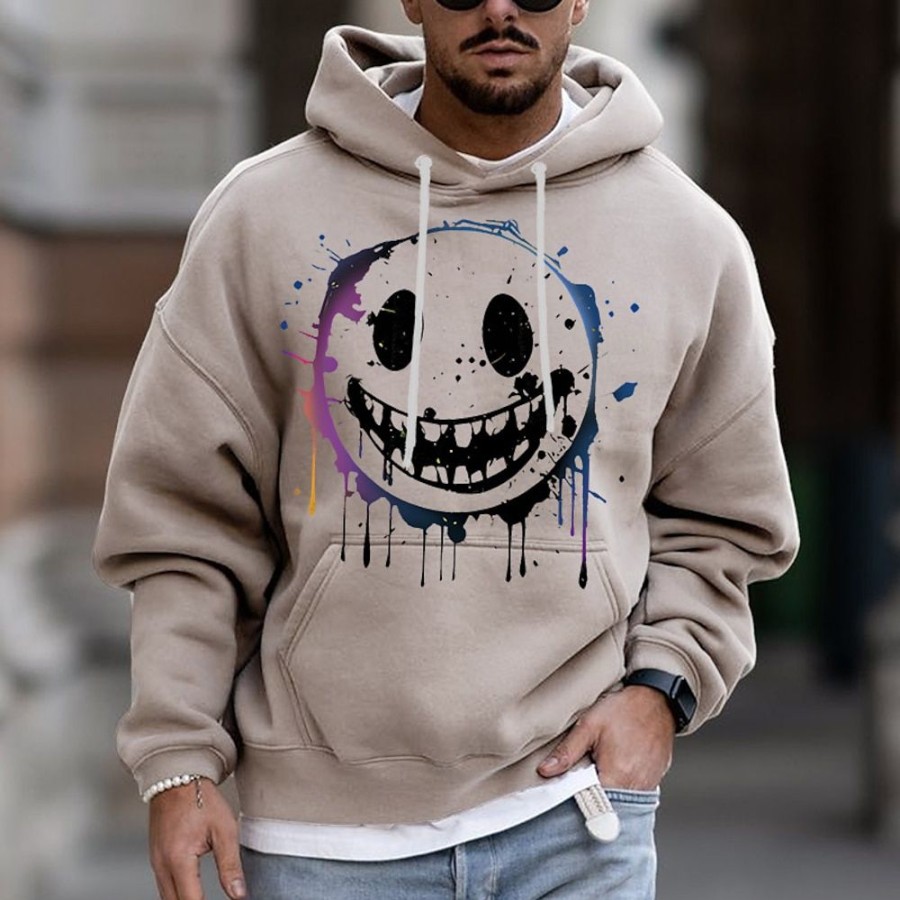 Sweats A Capuche Et Sweat-Shirts LITB | Homme Sweat A Capuche Menthe Capuche Bande Dessinee Imprimes Photos Imprimer Du Quotidien Des Sports 3D Effet Vetement De Rue Design Basique Printemps & Automne