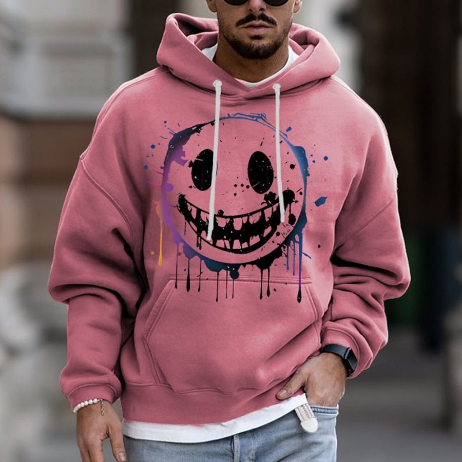 Sweats A Capuche Et Sweat-Shirts LITB | Homme Sweat A Capuche Menthe Capuche Bande Dessinee Imprimes Photos Imprimer Du Quotidien Des Sports 3D Effet Vetement De Rue Design Basique Printemps & Automne