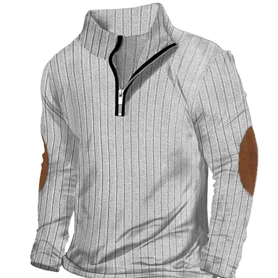 T-Shirts Et Debardeurs Pour Hommes LITB | Homme T Shirt Tee Chemise Henley Shirt T-Shirt Chemise A Manches Longues Bloc De Couleur Bande De Fosse Henley Plein Air Vacances Manche Longue Patchwork Vetement Tenue Mode Design Basique