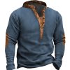 T-Shirts Et Debardeurs Pour Hommes LITB | Homme Chemise Henley Shirt T-Shirt Bloc De Couleur Henley Plein Air Vacances Manche Longue Vetement Tenue Mode Design Basique