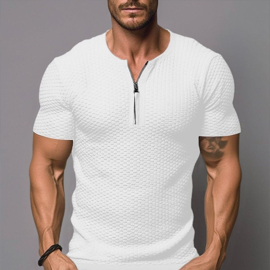 T-Shirts Et Debardeurs Pour Hommes LITB | Homme T Shirt Tee T-Shirt Plein Col V Plein Air Vacances Manches Courtes Vetement Tenue Mode Design Basique