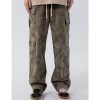 Bas Pour Hommes LITB | Homme Pantalon Cargo Pantalon Cargo Vetements Techniques Poche Cordon Taille Elastique Camouflage Confort Respirable Exterieur Du Quotidien Sortie Decontractees Grand Et Grand Kaki