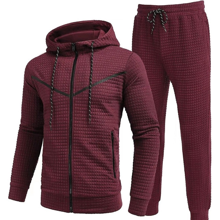 Sweats A Capuche Et Sweat-Shirts LITB | Homme Sweat A Capuche Ensemble Survetement Survetement Ensemble De Jogging Capuche Plein 2 Pieces Sport & Loisir Du Quotidien Vacances Vetement De Rue Frais