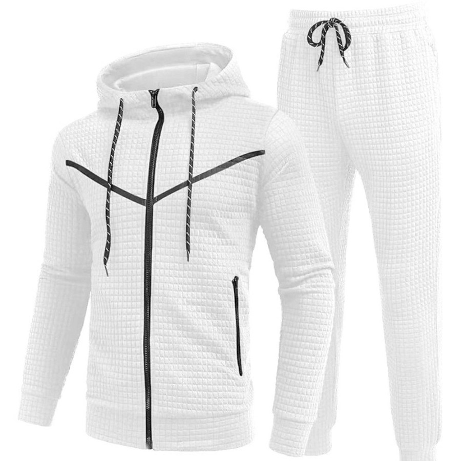 Sweats A Capuche Et Sweat-Shirts LITB | Homme Sweat A Capuche Ensemble Survetement Survetement Ensemble De Jogging Capuche Plein 2 Pieces Sport & Loisir Du Quotidien Vacances Vetement De Rue Frais