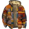 Sweats A Capuche Et Sweat-Shirts LITB | Bloc De Couleur Imprimes Photos Homme Du Quotidien 3D Effet Sweat A Capuche Zippe Vacances Sortie Sweats A Capuche Manche Longue Capuche Toison Hiver Designer Sweat A Capuche