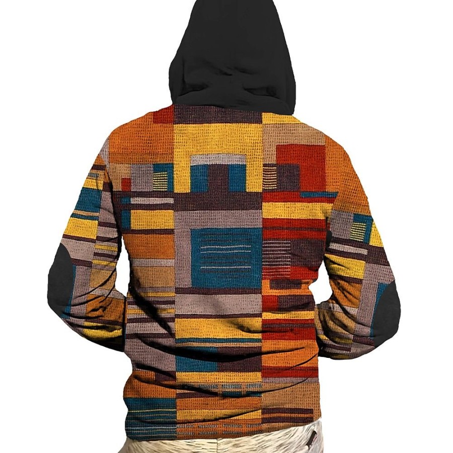 Sweats A Capuche Et Sweat-Shirts LITB | Bloc De Couleur Imprimes Photos Homme Du Quotidien 3D Effet Sweat A Capuche Zippe Vacances Sortie Sweats A Capuche Manche Longue Capuche Toison Hiver Designer Sweat A Capuche