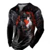 T-Shirts Et Debardeurs Pour Hommes LITB | Graphic Diable Sombre Mode Du Quotidien Exterieur Homme 3D Effet T Shirt Tee Casual Vacances Sortie T-Shirt Manche Longue Col Chemise Printemps & Automne Vetement Tenue S M L Xl 2Xl