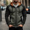 Sweats A Capuche Et Sweat-Shirts LITB | Homme Sweat A Capuche Sweats A Capuche Zippes Capuche Bloc De Couleur Sport & Loisir Du Quotidien Vacances Vetement De Rue Frais Decontractees Printemps