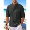 Chemises Pour Hommes LITB | Homme Chemise Chemise A Enfiler Chemise Decontractee Chemisette Chemise D Ete Chemise De Plage Manche Longue Plein Henley Du Quotidien Vacances Vetement Tenue Mode