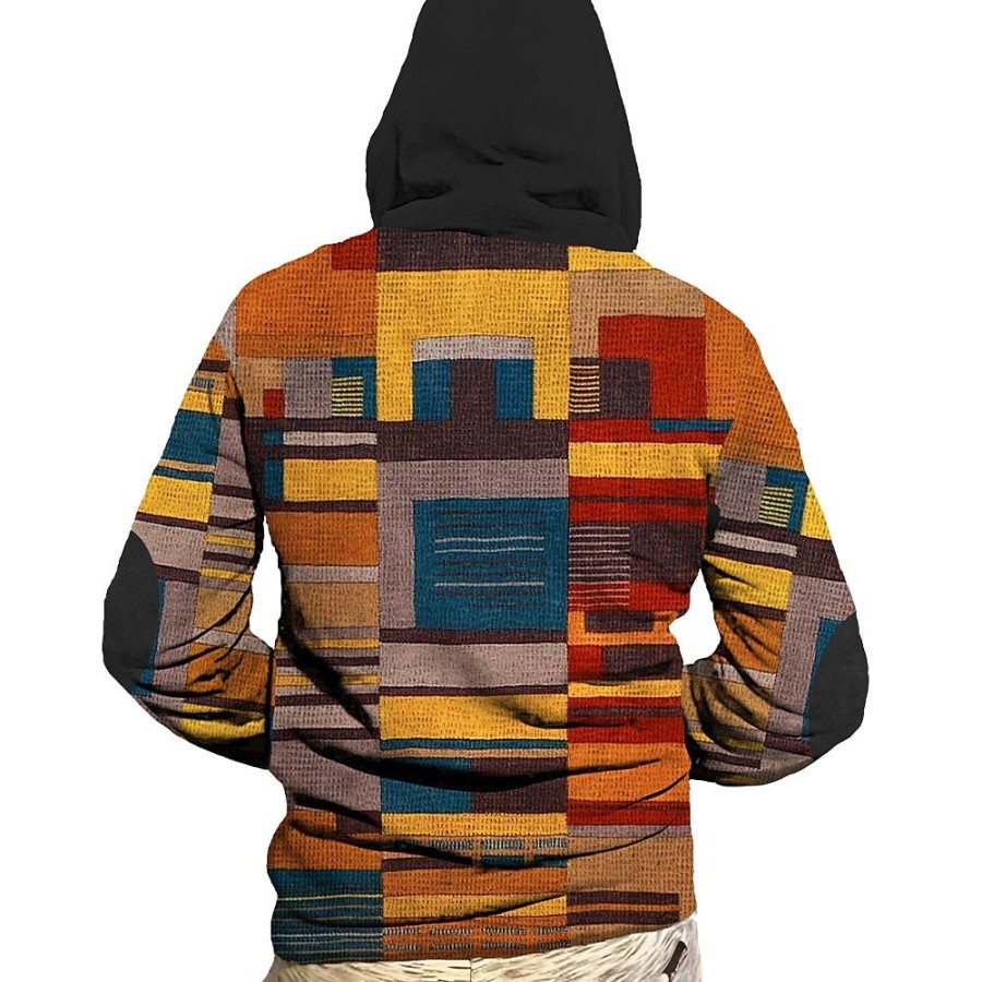 Sweats A Capuche Et Sweat-Shirts LITB | Bloc De Couleur Imprimes Photos Homme Du Quotidien 3D Effet Sweat A Capuche Zippe Vacances Sortie Sweats A Capuche Manche Longue Capuche Toison Hiver Designer Sweat A Capuche