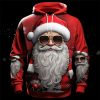 Sweats A Capuche Et Sweat-Shirts LITB | Graphique Pere Noel Mode Masculine Impression 3D Sweat A Capuche Sports Exterieur Vacances Sweats A Capuche / Blanc Jaune Manches Longues A Capuche Imprime Poche Avant Ressort& Sweat A