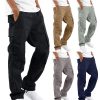 Bas Pour Hommes LITB | Homme Pantalon Cargo Pantalon Jogger Pantalon Cordon Taille Elastique Plusieurs Poches Mode Vetement De Rue Style Classique Casual Du Quotidien Confort Respirable Doux Couleur Unie