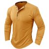 T-Shirts Et Debardeurs Pour Hommes LITB | Homme T Shirt Tee Chemise Henley Shirt T-Shirt Chemise A Manches Longues Plein Henley Plein Air Vacances Manche Longue Vetement Tenue Mode Design Basique