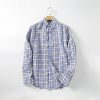 Boutique De Linge LITB | Homme Chemise Chemise Lin Chemise Decontractee Manche Longue Plaid Revers Printemps & Automne Casual Du Quotidien Vetement Tenue Bouton Bleu