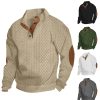 Sweats A Capuche Et Sweat-Shirts LITB | Homme Sweat Shirt Vert Veronese Kaki Gris Fonce Col Mao Plein Patchwork Sport & Loisir Du Quotidien Vacances Vetement De Rue Basique Decontractees Printemps & Automne Vetement Tenue