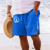 Bas Pour Hommes LITB | Homme Short Short D Ete Short De Plage Imprimer Zippe Cordon Animal Cerf Confort Respirable Court Du Quotidien Vacances Sortie Melange De Coton Hawaien Decontractees Roi