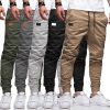 Bas Pour Hommes LITB | Homme Pantalon Cargo Pantalon Cargo Pantalon Jogging Pantalon Jogger Pantalon Cordon Taille Elastique Manchette Elastique Plein Sport Exterieur Course Coton Melange De Coton Vetement De Rue