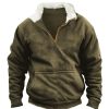 Sweats A Capuche Et Sweat-Shirts LITB | Homme Sweat Shirt Sweat-Shirt Quart De Fermeture Eclair Demi Fermeture Eclair Plein Poche Sport & Loisir Du Quotidien Vacances Vetement De Rue Basique Decontractees Automne Hiver Vert Veronese