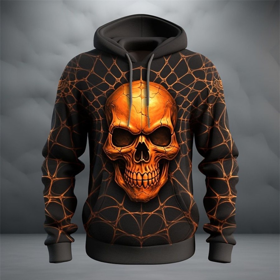 Sweats A Capuche Et Sweat-Shirts LITB | Imprimes Photos Toile D Araignee Homme Du Quotidien 3D Effet Sweat A Capuche Halloween Vacances Sortie Sweats A Capuche Manche Longue Capuche Imprimer Printemps & Automne Designer