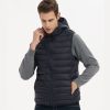 Vetements D'Exterieur Pour Hommes LITB | Homme Gilet Matelasse Usage Quotidien Vacances Sortie Mode Basique Hiver Zippe Polyester Chaud Coupe Vent Poids Leger Confortable Plein Fermeture Eclair Capuche Standard Gilet