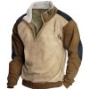 Sweats A Capuche Et Sweat-Shirts LITB | Homme Sweat Shirt Sweat Zippe Tactique Demi Fermeture Eclair Bloc De Couleur Patchwork Sport & Loisir Du Quotidien Vacances Retro Vintage Decontractees Polaire Fine Automne Hiver