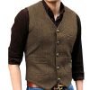 Vetements D'Exterieur Pour Hommes LITB | Homme Gilet Usage Quotidien Vacances Sortie Mode Basique Printemps & Automne Bouton Polyester Confortable Plein Boutonnage Simple Col V Standard Gilet