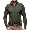 T-Shirts Et Debardeurs Pour Hommes LITB | Homme T Shirt Tee Chemise Henley Shirt T-Shirt Chemise A Manches Longues Plein Henley Plein Air Vacances Manche Longue Poche Avant Vetement Tenue Retro Tage Design Basique