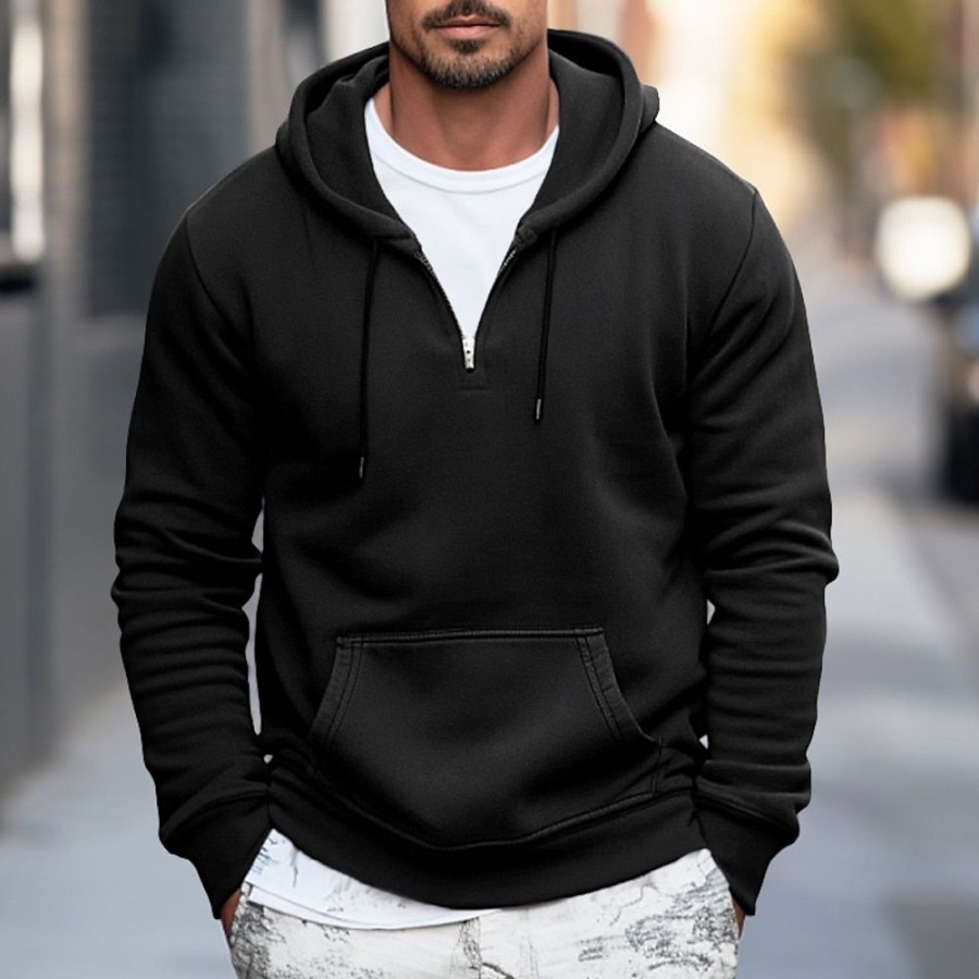 Sweats A Capuche Et Sweat-Shirts LITB | Homme Sweat A Capuche Sweats A Capuche Zippes Capuche Plein Poche Sport & Loisir Du Quotidien Vacances Vetement De Rue Frais Decontractees Printemps & Automne Vetement Tenue