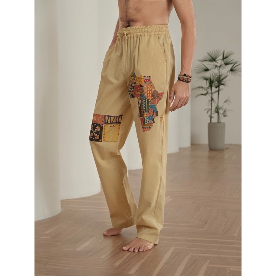 Boutique De Linge LITB | Tribal Impression Bandana Retro Vintage Homme Impression 3D Pantalon Exterieur Usage Quotidien Vetement De Rue Coton Lin 20% Lin S M L Taille Mediale Elasticite Pantalon