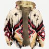 Sweats A Capuche Et Sweat-Shirts LITB | Tribal Imprimes Photos Homme Du Quotidien 3D Effet Sweat A Capuche Zippe Vacances Sortie Sweats A Capuche Manche Longue Capuche Toison Hiver Designer Sweat A Capuche