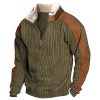 Sweats A Capuche Et Sweat-Shirts LITB | Homme Sweat Shirt Sweat-Shirt Quart De Fermeture Eclair Demi Fermeture Eclair Bloc De Couleur Patchwork Sport & Loisir Du Quotidien Vacances Velours Cotele Basique Decontractees Polaire Fine Marron