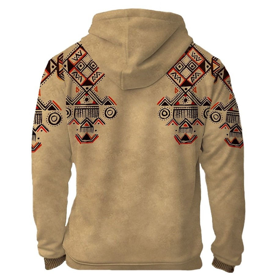 Sweats A Capuche Et Sweat-Shirts LITB | Tribal Imprimes Photos Homme Sportif 3D Effet Sweat A Capuche Zippe Vacances Vetement De Rue Sweats A Capuche Manche Longue Capuche Imprimer Poche Printemps & Automne Designer Sweat