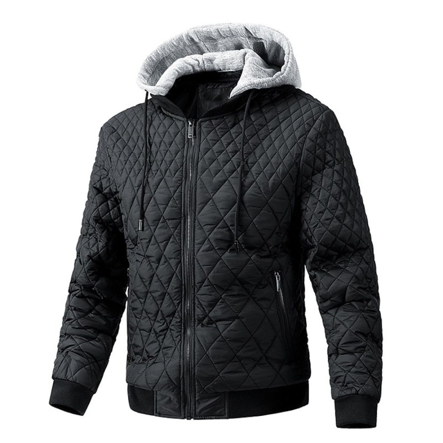 Vetements D'Exterieur Pour Hommes LITB | Homme Doudoune Veste Matelassee Zippe Poche Bureau Et Carriere Rendez-Vous Casual Quotidien Exterieur Pour Tous Les Jours Des Sports Hiver Plein Doudoune