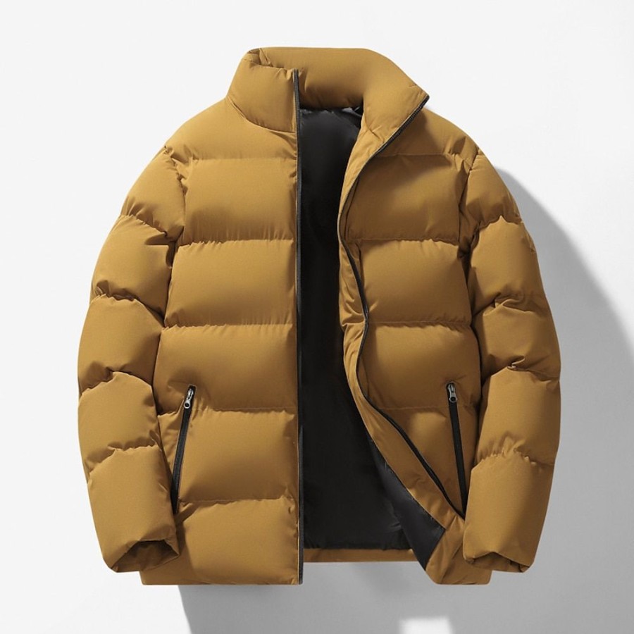 Vetements D'Exterieur Pour Hommes LITB | Homme Doudoune Rembourre Zippe Poche Bureau Et Carriere Rendez-Vous Casual Quotidien Exterieur Pour Tous Les Jours Des Sports Hiver Plein Doudoune