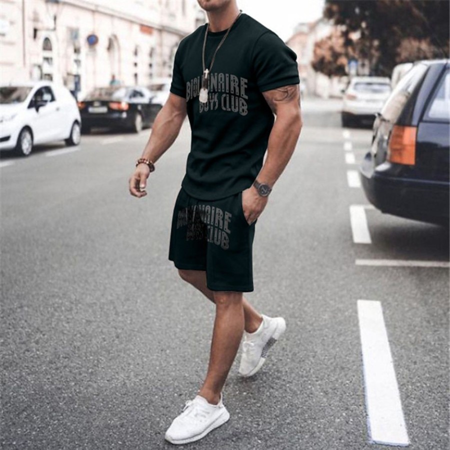 T-Shirts Et Debardeurs Pour Hommes LITB | Homme Ensemble Short Et T-Shirt Design Manches Courtes / / Imprimes Photos Cranes Ours Grande Taille Col Ras Du Cou Casual Du Quotidien Vetements Design