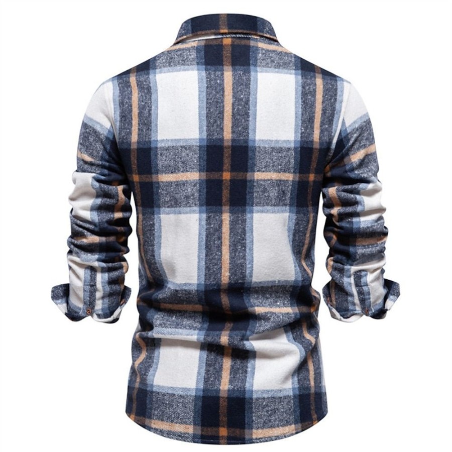 Chemises Pour Hommes LITB | Homme Chemise Chemise Flanelle Chemise Carreaux Surchemise Veste Manche Longue Tartan Revers Automne Hiver Exterieur Usage Quotidien Vetement Tenue Poche