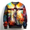 Sweats A Capuche Et Sweat-Shirts LITB | Graphic Croix Homme Mode 3D Effet Sweat A Capuche Vacances Sortie Vetement De Rue Sweats Col Ras Du Cou Imprimer Printemps & Automne Designer Sweat A Capuche