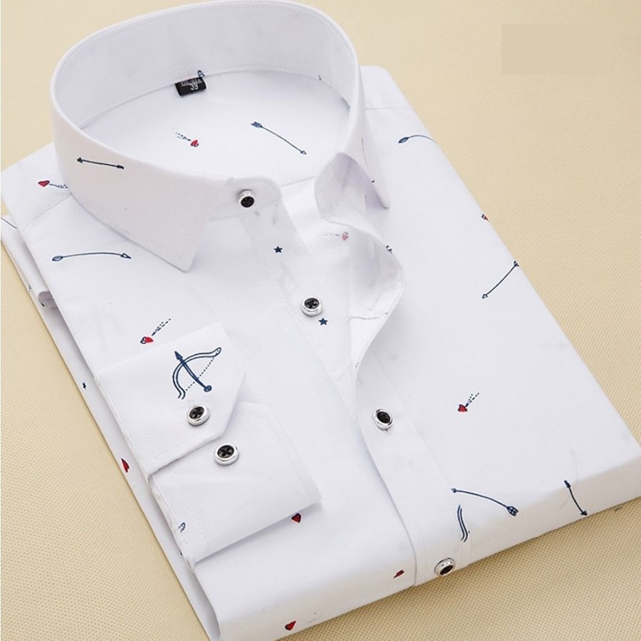 Chemises Pour Hommes LITB | Homme Chemise Chemise Boutonnee Chemise A Col Chemises A Manchettes Francaises Manche Longue Geometrique Col Carre Mariage Travail Vetement Tenue