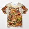 T-Shirts Et Debardeurs Pour Hommes LITB | Graphic Potiron Du Quotidien Design Retro Vintage Homme 3D Effet T Shirt Tee Sport Exterieur Vacances Sortie Halloween T-Shirt Manche Courte Col Ras Du Cou Chemise Printemps Ete Vetement Tenue S Kaki